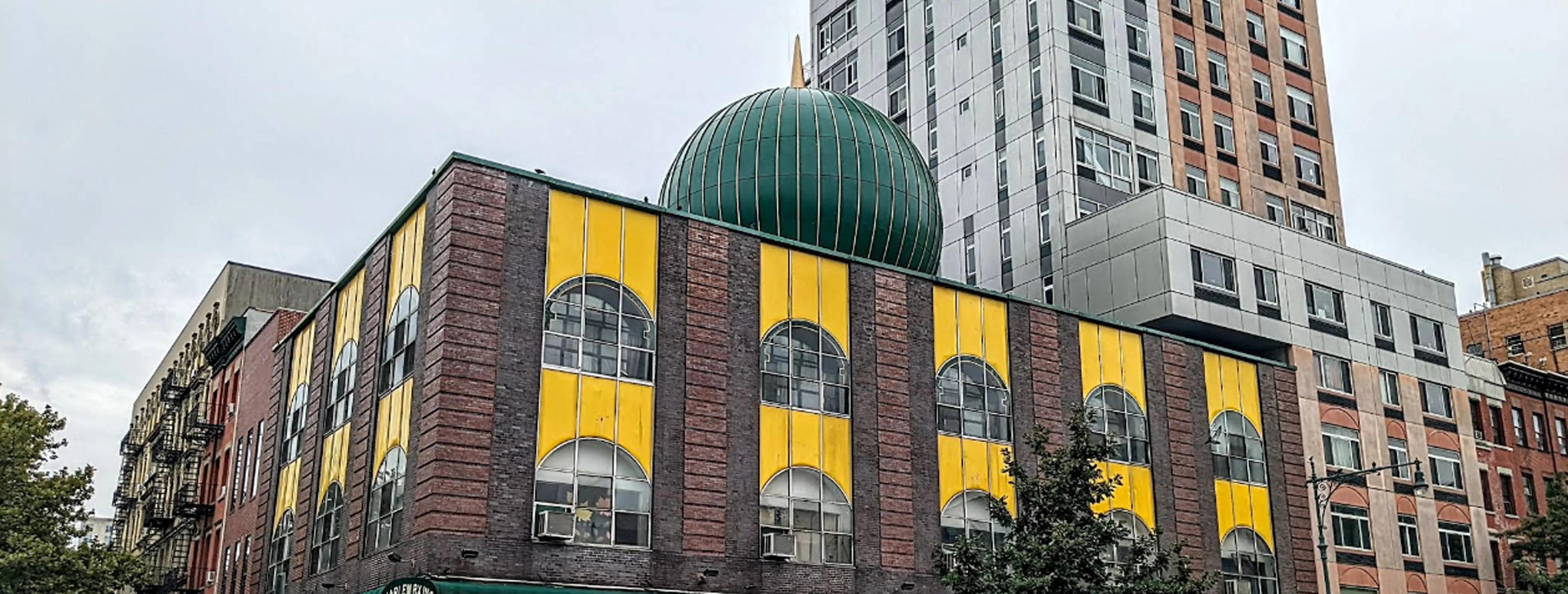 Exterior view of Malcolm Shabazz Mosque New York City building